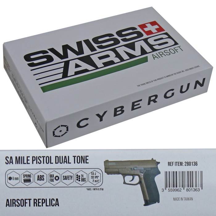 Swiss Arms, Airsoft Pistole, MLE HPA Flat Dark Earth, 6 mm, Federdruck, ab 14 J.